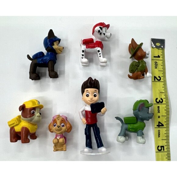 Paw Patrol Figures Lot of 7 Ryder Chase Skye Marshall PVC Cake Topper Toys - Picture 2 of 6